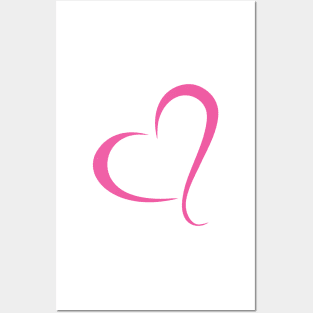 Pink Open Love Hearts Posters and Art